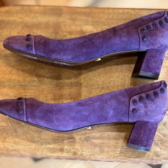 Tory Burch Colt Studded Pump Luxe Block High Heels - Purple - Sz 7.5 - Picture 4 of 8
